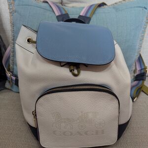 Coach Two-Tone Blue and Cream Backpack